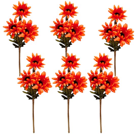 Worth Imports 12" Artificial Fall Mum Picks, 6ct.